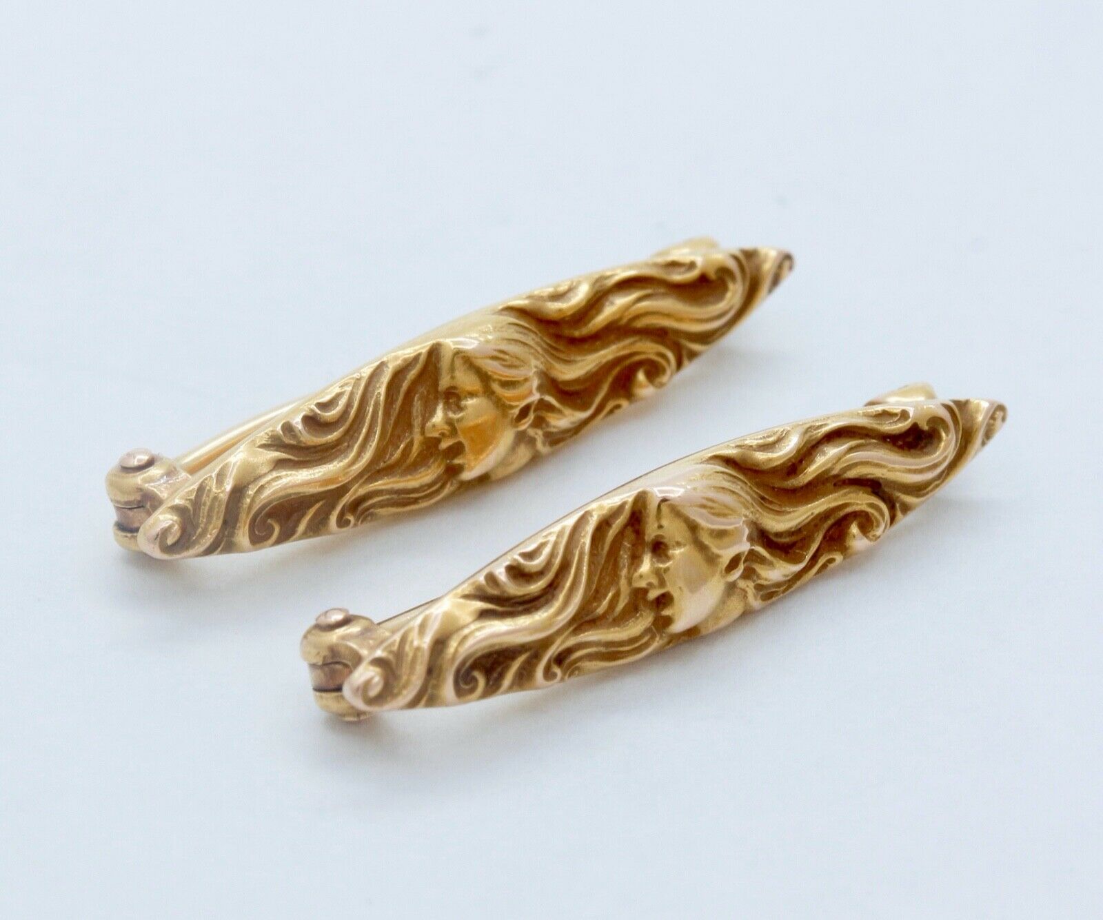 Art Nouveau 14K Yellow Gold Ladies Lingerie Pins Brooches George Krementz & Co