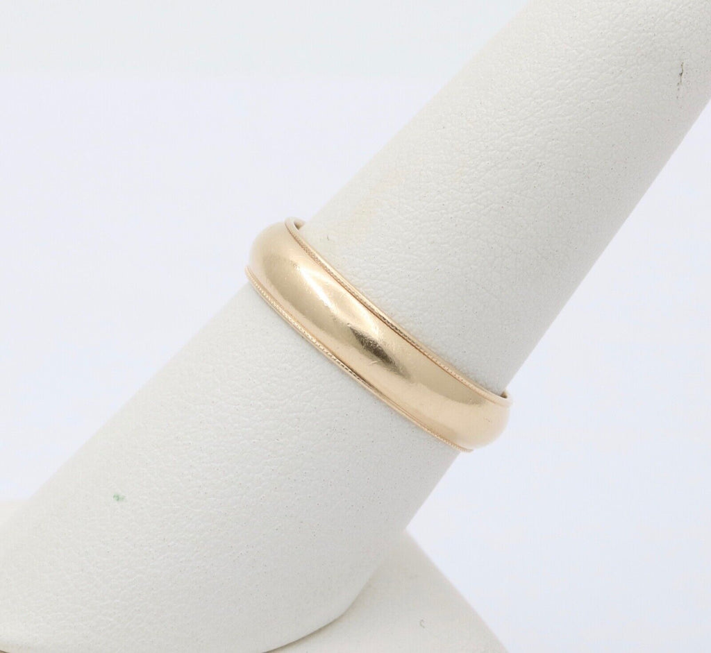 Vintage 14K Yellow Gold Wedding Band Ring, Stacking Band.