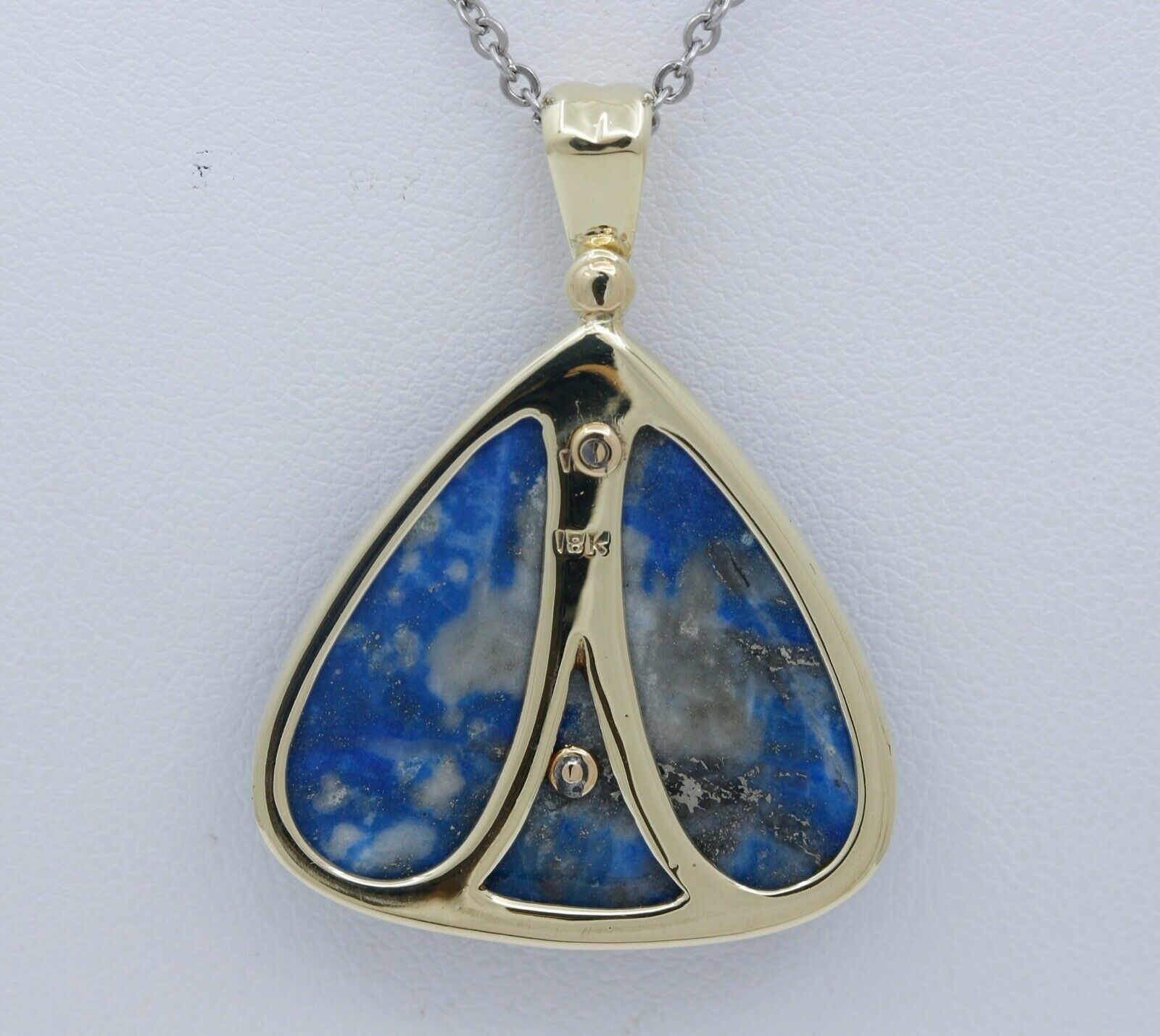Vintage 18K Yellow Gold Lapis Past Master Masonic Pendant