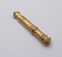 Load image into Gallery viewer, Victorian Repousse 18K Yellow Gold Needle Case
