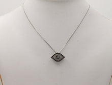 Load image into Gallery viewer, Beautiful Evil Eye Apotropaic Diamonds Sapphires 14K White Gold Pendant &amp; Chain
