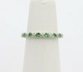 Green Garnet Diamond Eternity Stackable Band