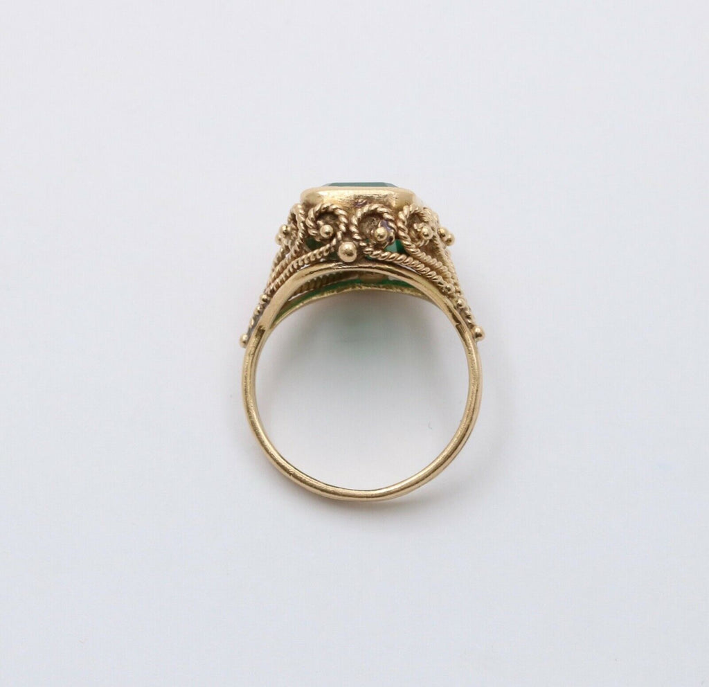 Vintage Emerald 14K Yellow Gold Ring