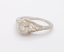 Load image into Gallery viewer, Art Deco Ladies Geometric Diamond 18K White Gold Ring
