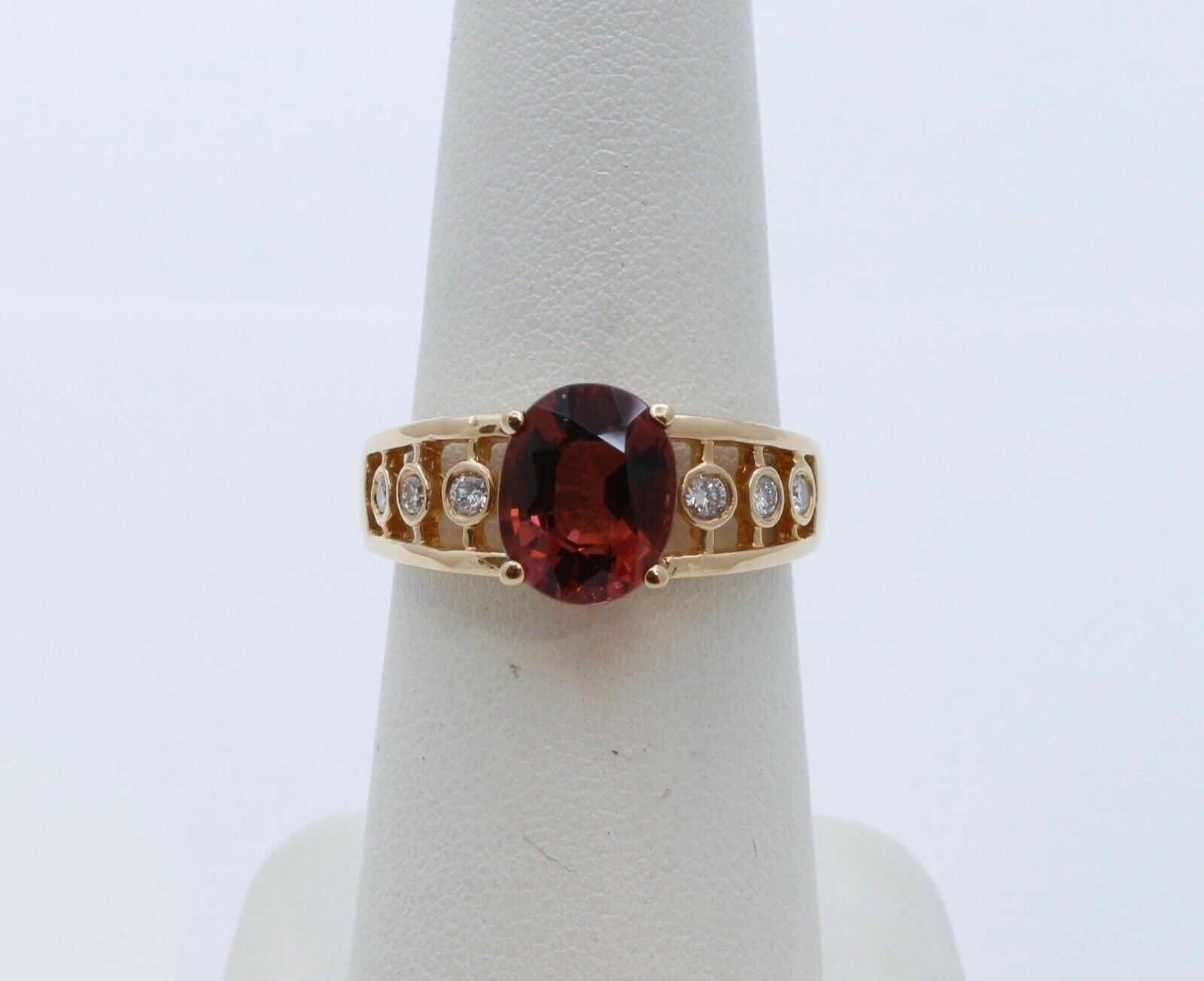 Vintage Pink Tourmaline Diamonds 14K Yellow Gold Ring
