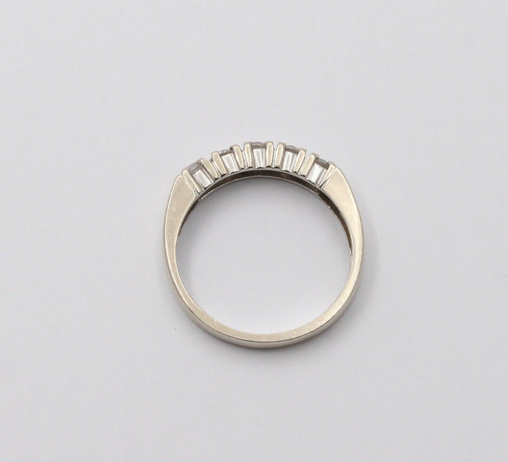 Vintage Diamonds 14k White Gold Wedding Stacking Band