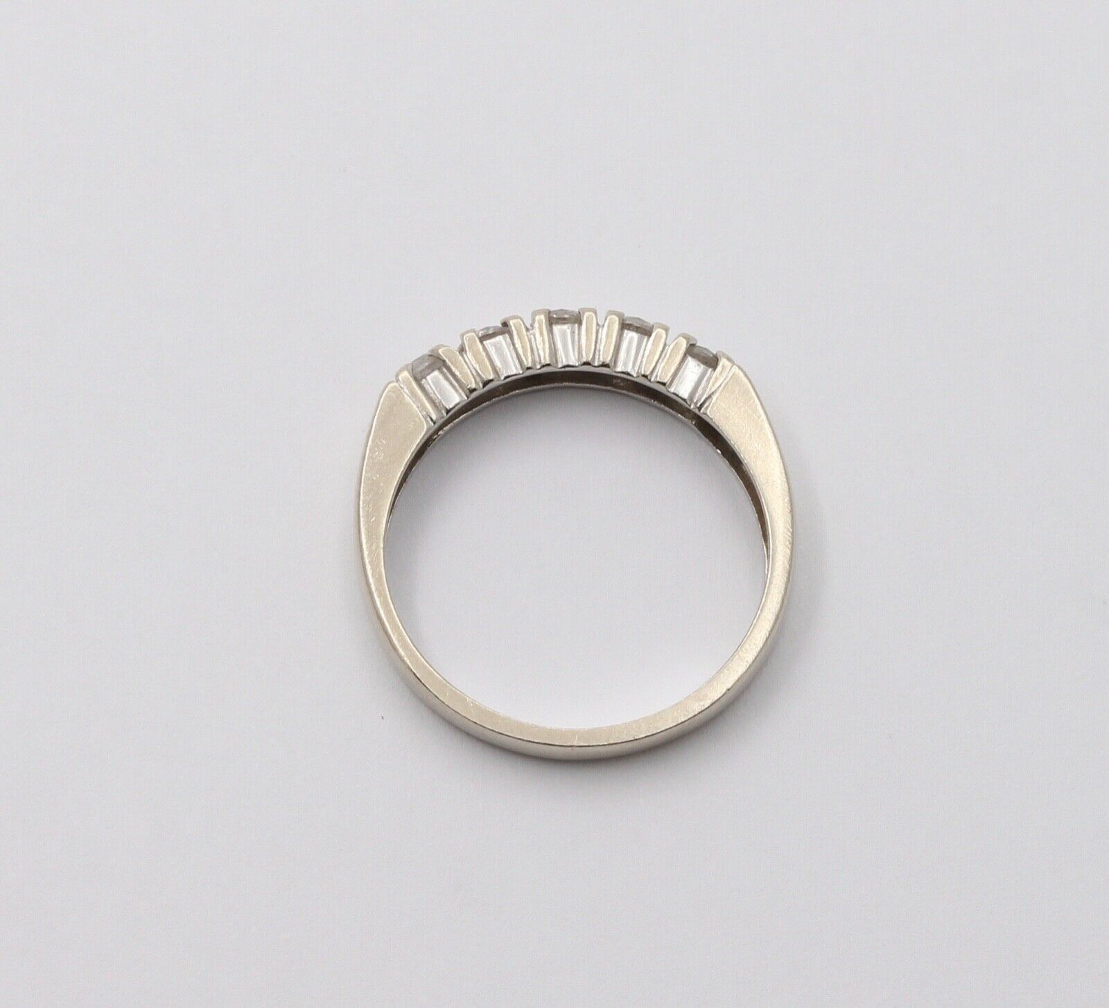 Vintage Diamonds 14k White Gold Wedding Stacking Band