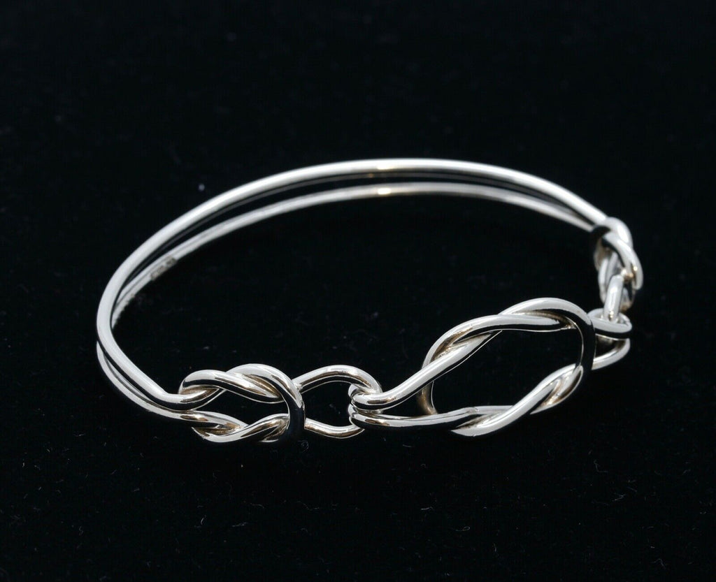 Vintage Square Knot Sterling Silver 925 Bangle