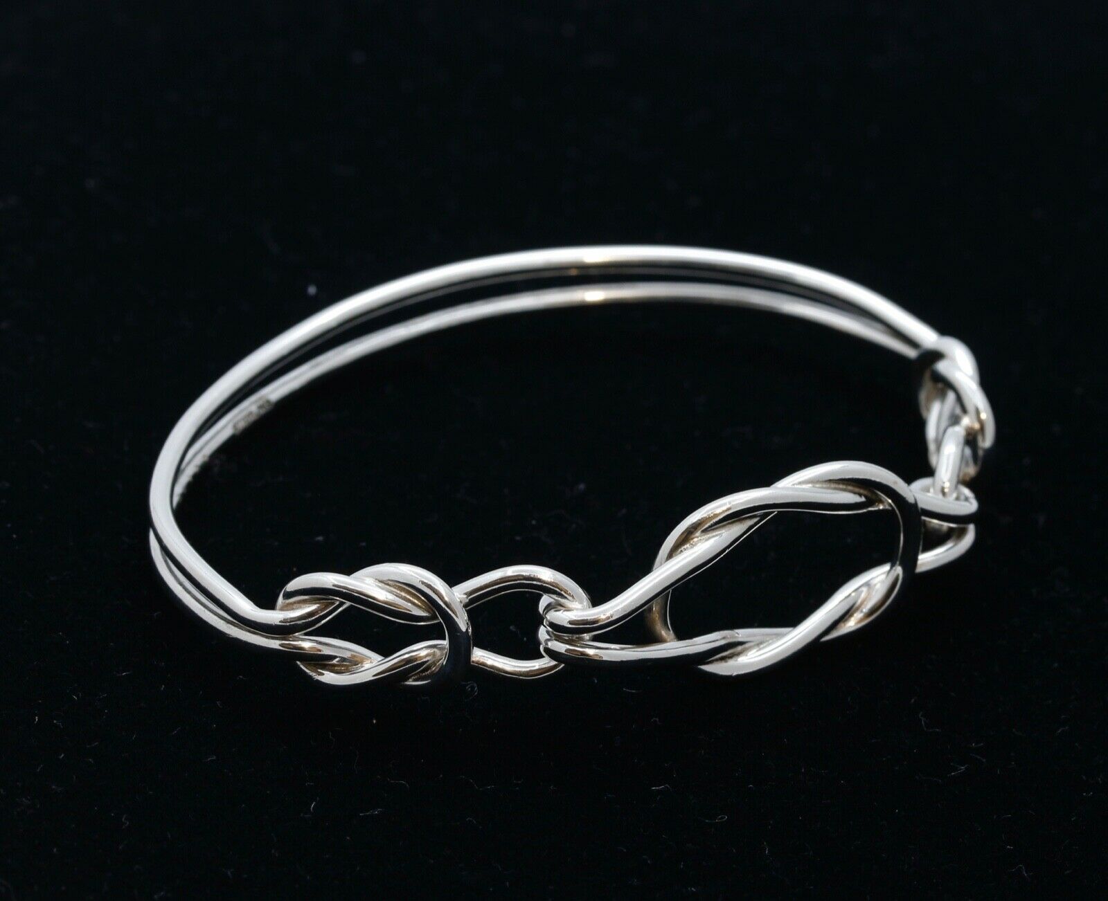 Vintage Square Knot Sterling Silver 925 Bangle