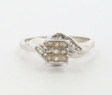 Load image into Gallery viewer, Champagne Colored Diamond Square 14K White Gold Engagement Ring
