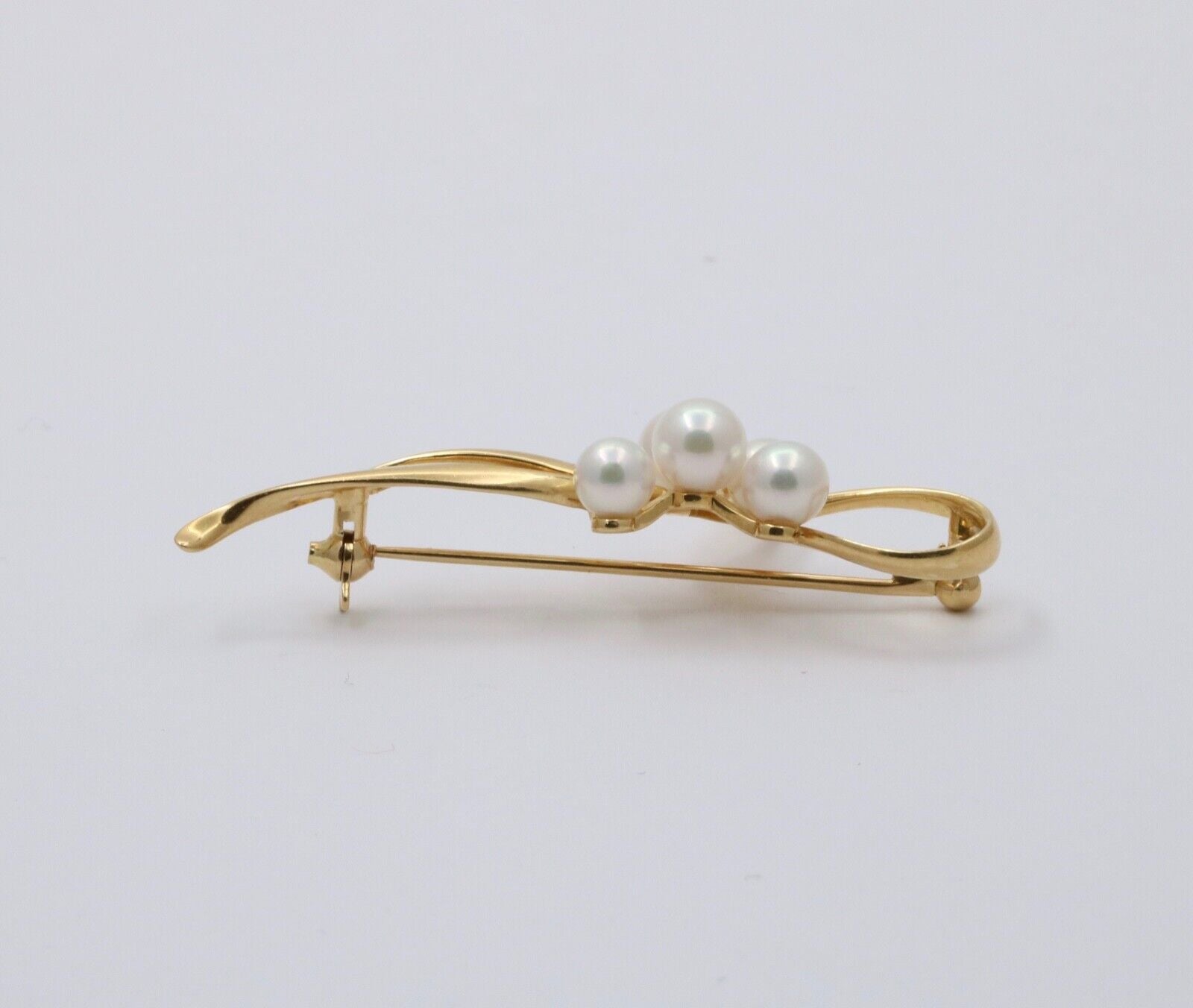 Vintage Mikimoto Cultured Pearl Bow Brooch, Pin