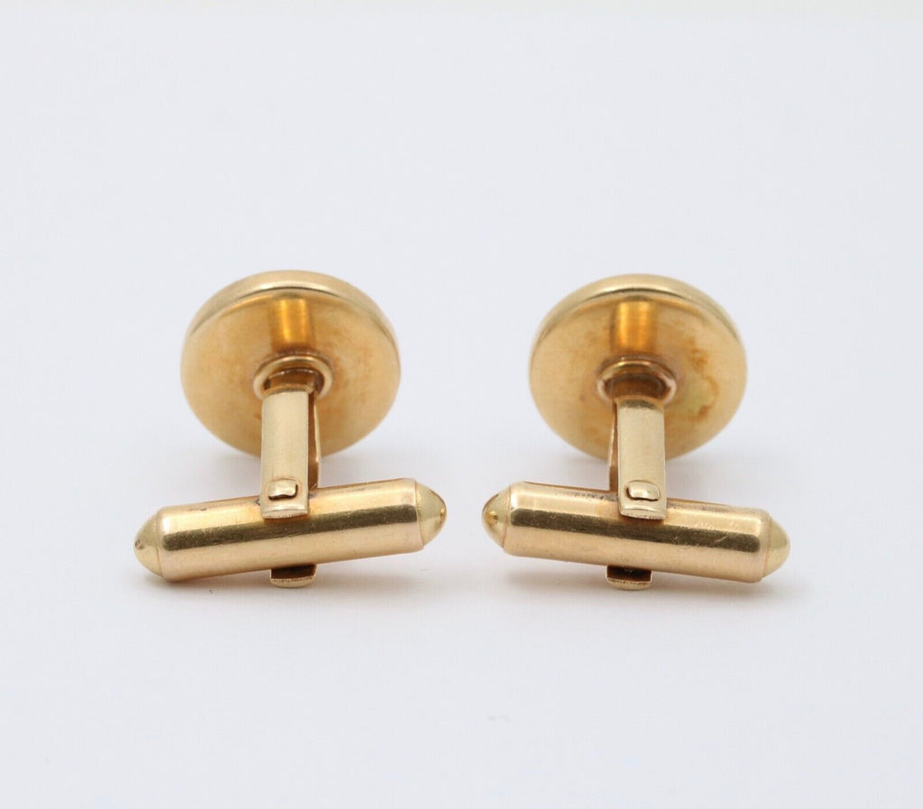 Antique Essex Crystal Polo Horse Riding 14K Gold Cufflinks.