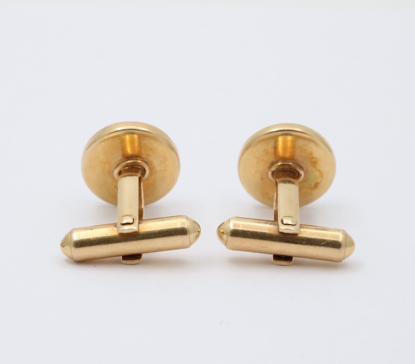 Antique Essex Crystal Polo Horse Riding 14K Gold Cufflinks.