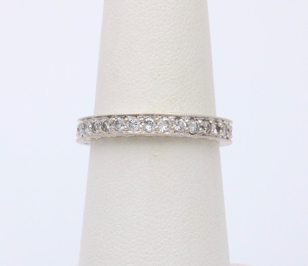 Vintage Diamonds 18K White Gold Eternity Band Ring