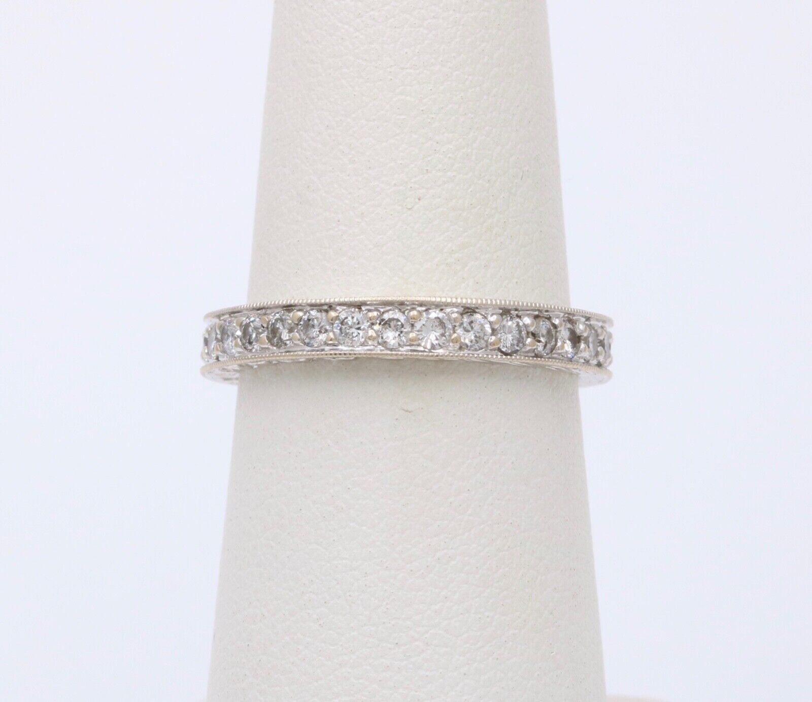 Vintage Diamonds 18K White Gold Eternity Band Ring