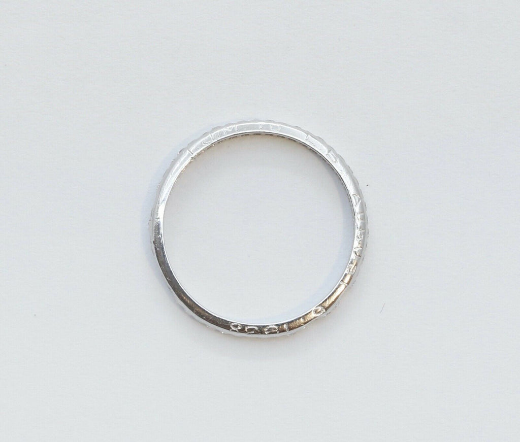 Art Deco Ladies Old Miner Cut Diamonds Platinum Eternity Wedding Band