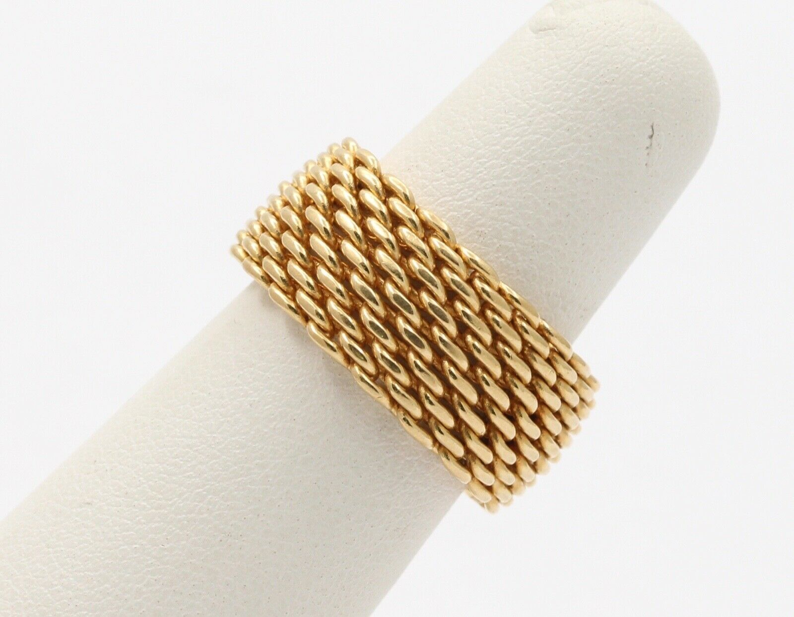 Tiffany and Co. 18K Yellow Gold Somerset Mesh Ring