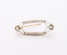 Load image into Gallery viewer, Victorian Edwardian 14K Yellow Gold Seed Pearls Retro Brooch Pin
