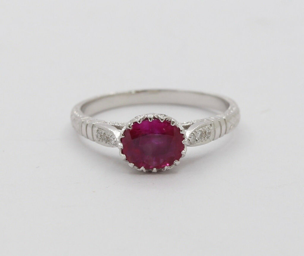 Beautiful Burmese Ruby Diamonds Ring