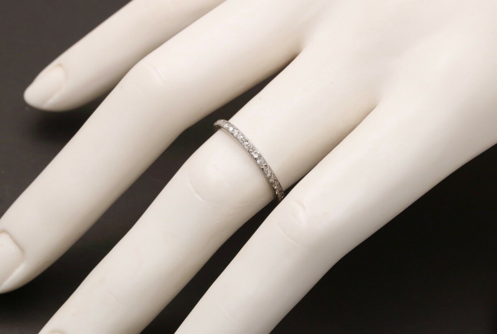 Art Deco Diamond Eternity 14K White Gold Ring