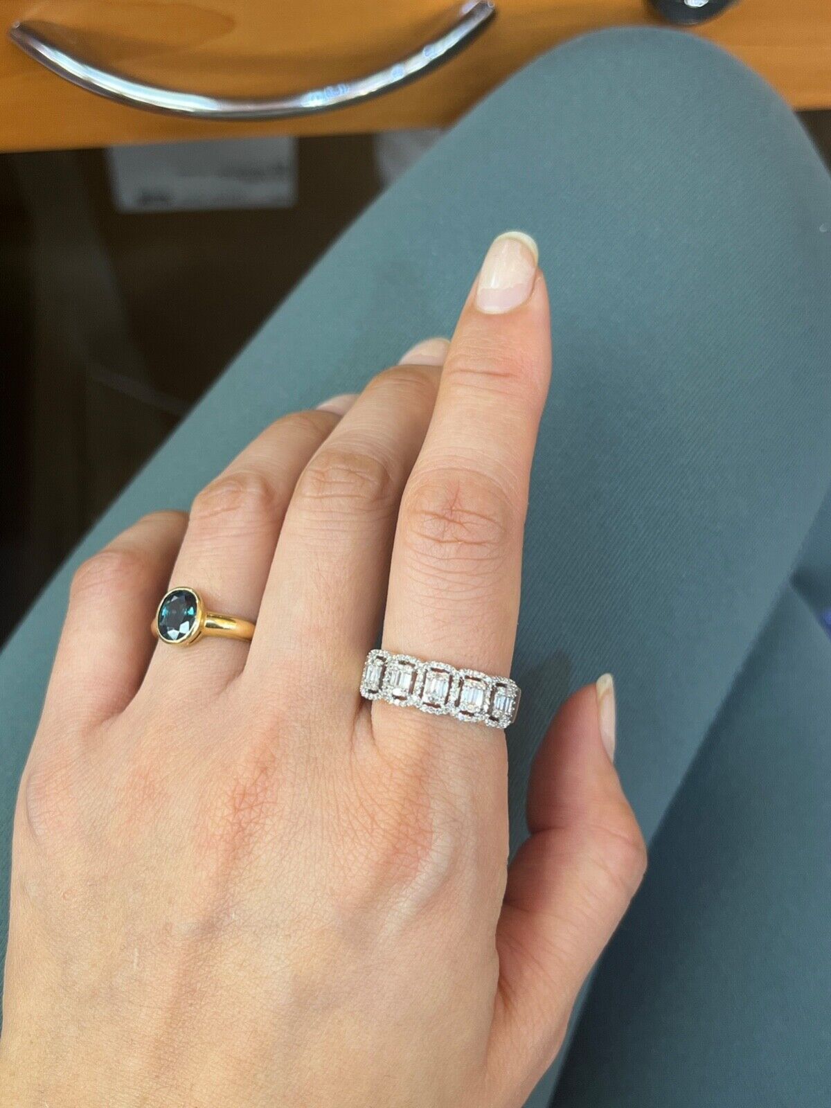 Gorgeous 14K Rose Gold Diamond Ring , Stacking Ring.
