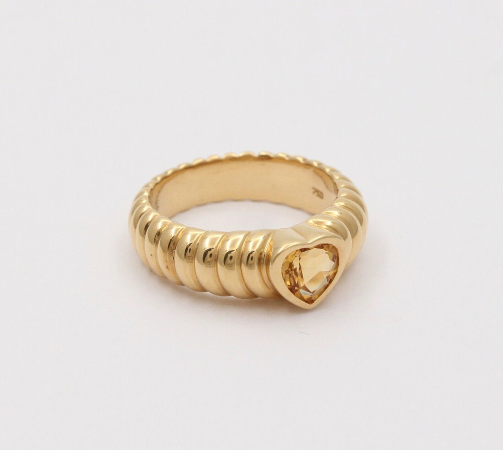 Vintage Tiffany and Co. 18K Citrine Heart Ring