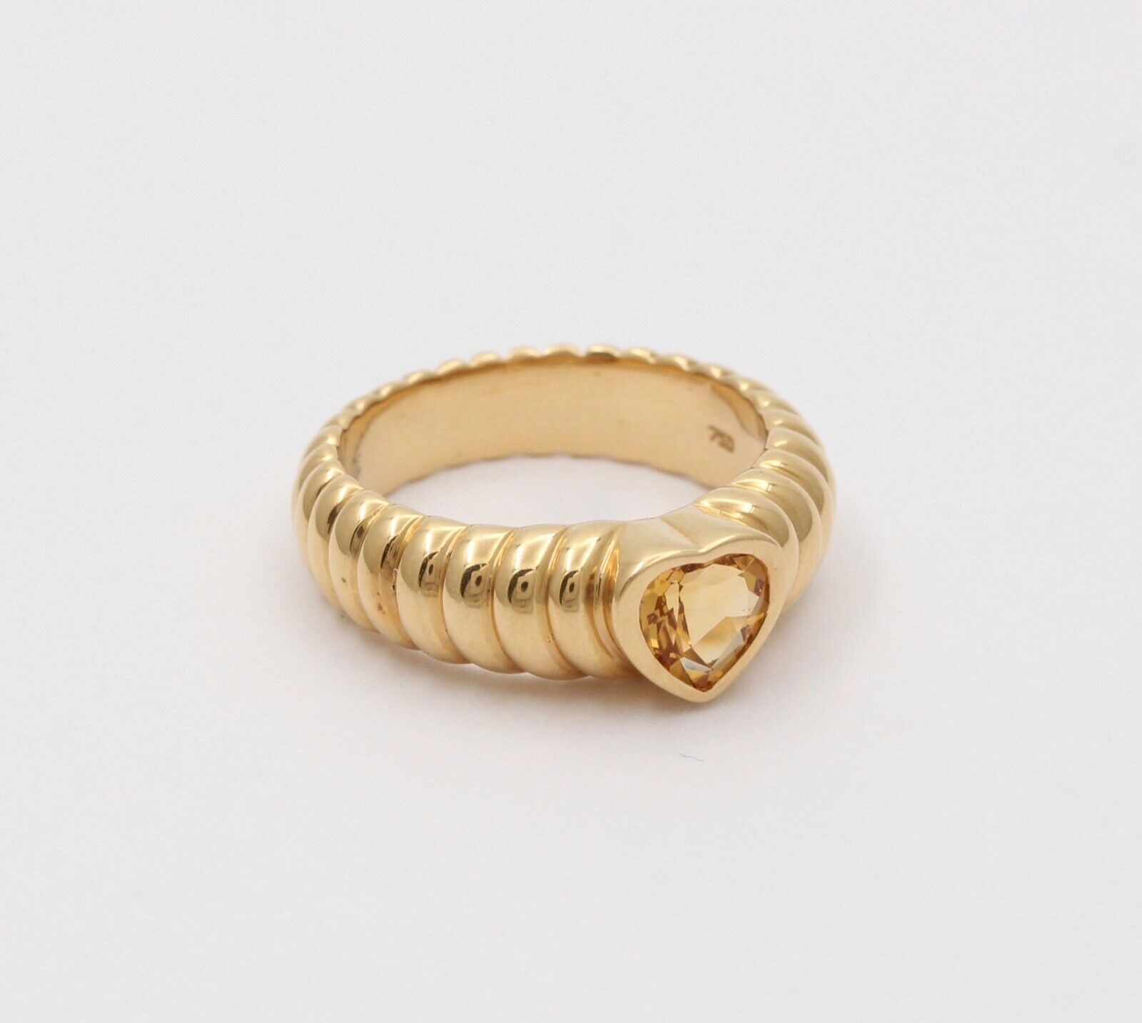 Vintage Tiffany and Co. 18K Citrine Heart Ring