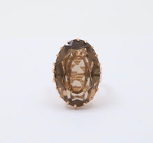 Load image into Gallery viewer, European Hallmarked Smoky Topaz 14K Rose Gold Statement Ring
