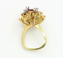 Load image into Gallery viewer, Vintage 18K Yellow Gold La Triomphe Diamond Yellow Sapphire Garnet Cocktail Ring
