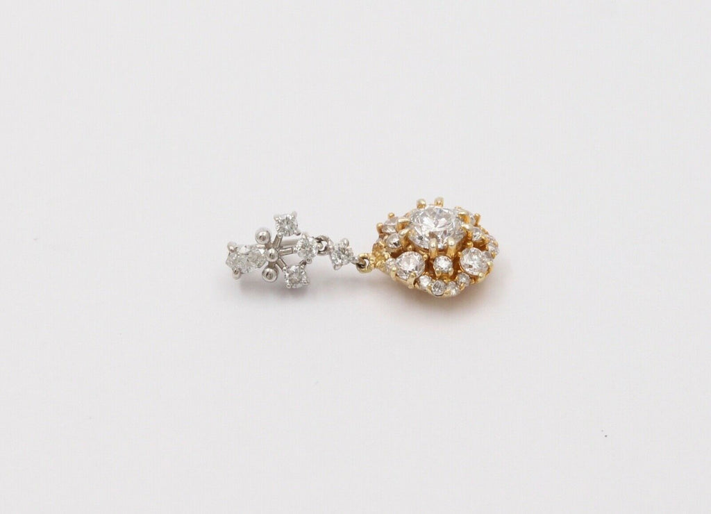 Beautiful Vintage Diamonds 14K Yellow White Gold Pendant
