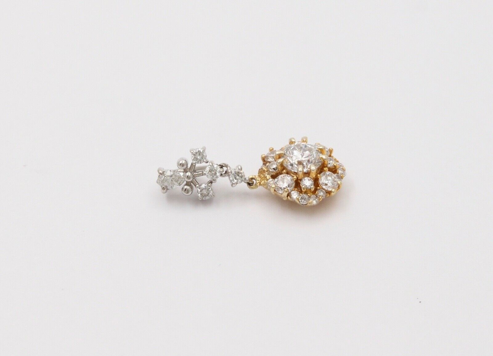 Beautiful Vintage Diamonds 14K Yellow White Gold Pendant