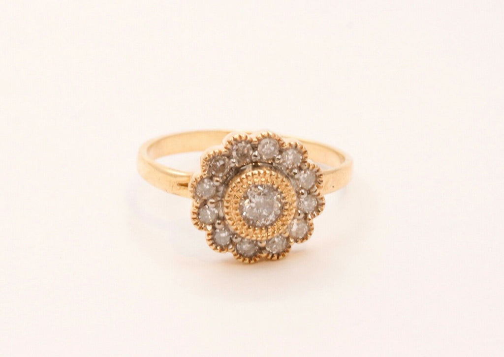 Midi Knuckle Ladies Diamonds 14K Yellow Gold Ring