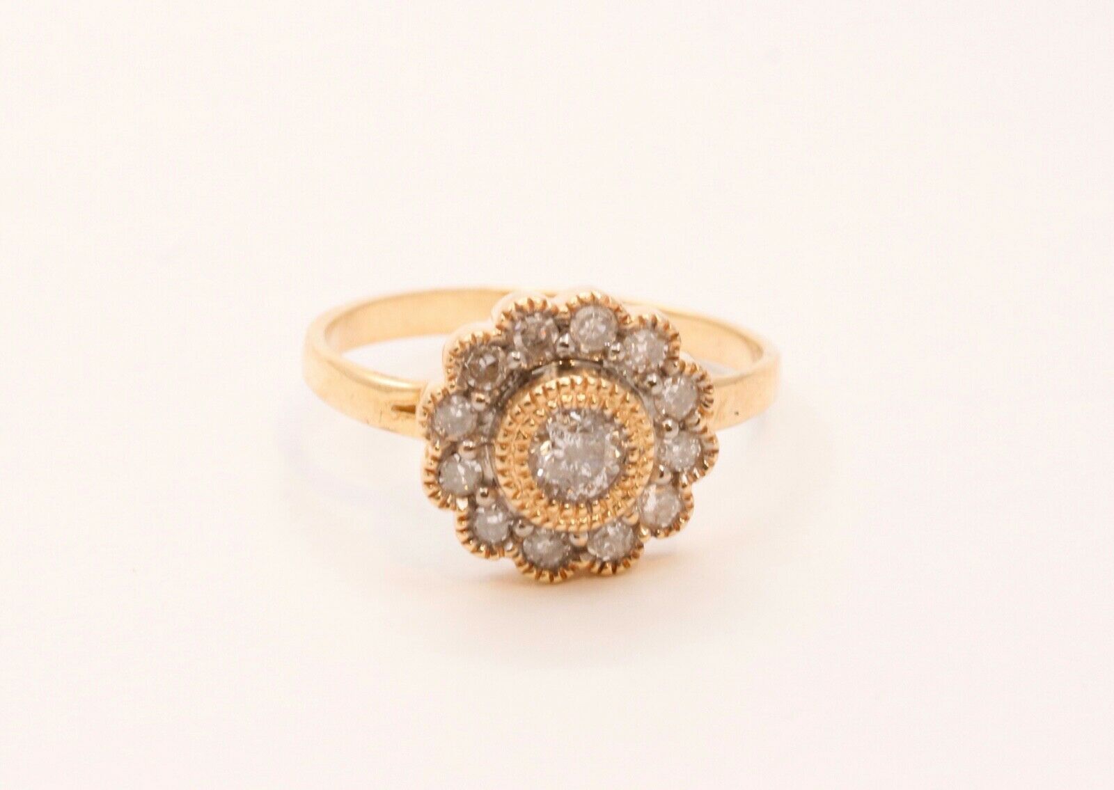 Midi Knuckle Ladies Diamonds 14K Yellow Gold Ring