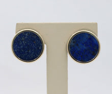 Load image into Gallery viewer, Vintage Ladies Large 14K Lapis Lazuli Earrings
