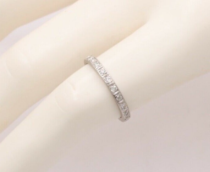 Art Deco Diamonds 18K White Gold Eternity Band Ring