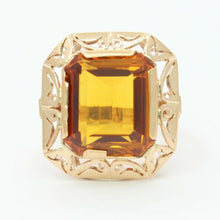 Load image into Gallery viewer, Art Deco 14K Yellow Gold Citrine Statement Ring
