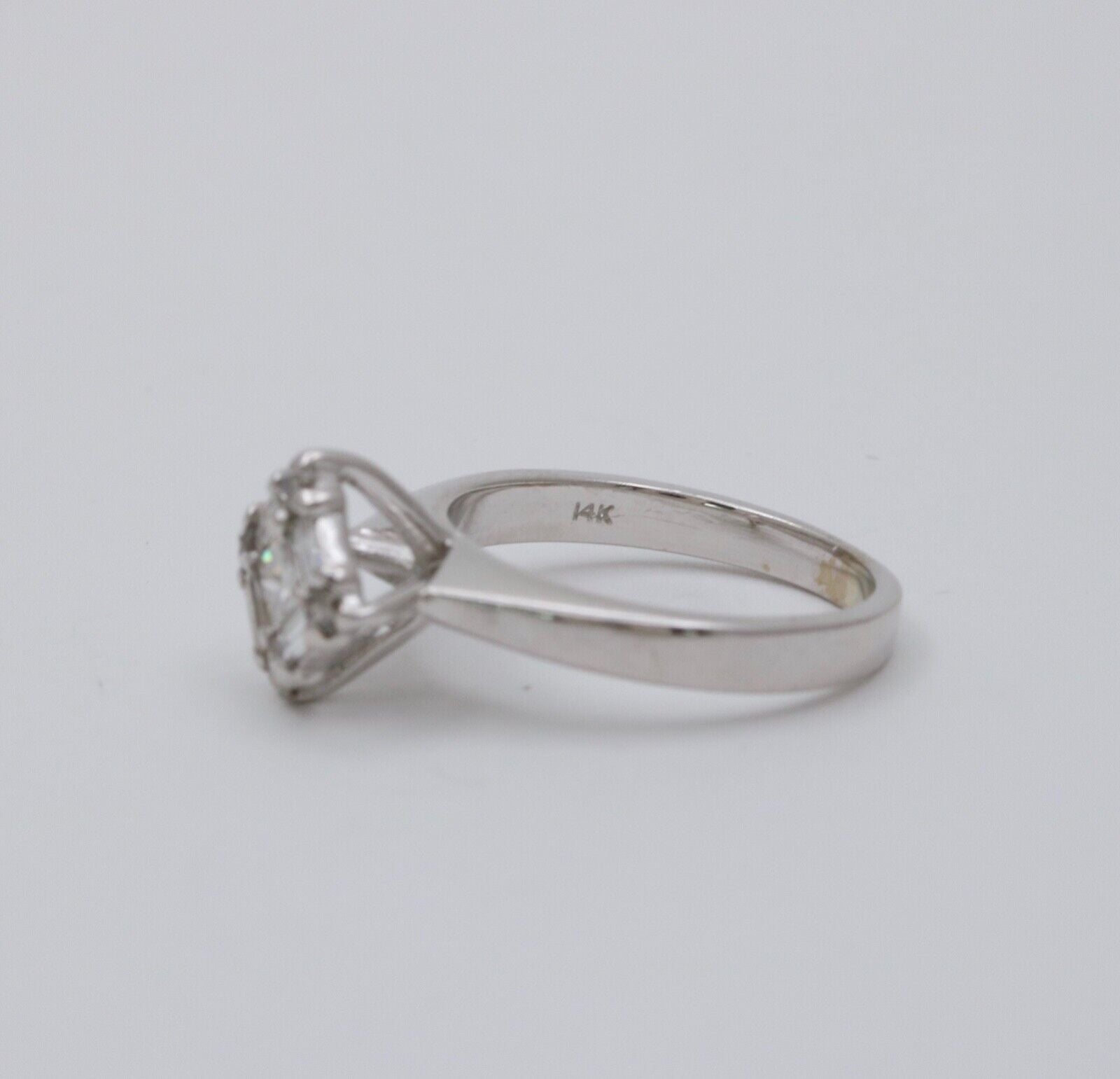 Vintage 14K White Gold Diamond Engagement ring , Anniversary Ring.
