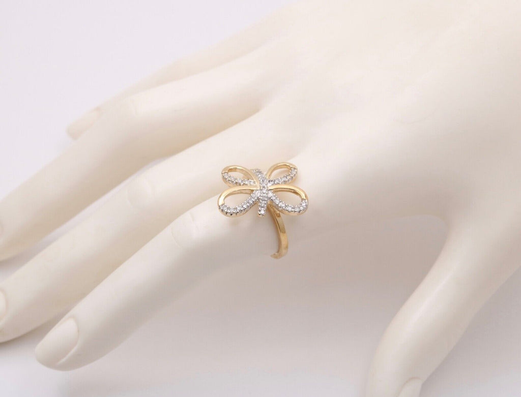 Vintage 14K Gold Diamond Butterfly Ring, Ring
