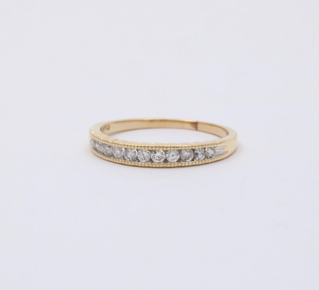 Vintage Diamonds 14K Yellow Gold Wedding Stacking Band Ring