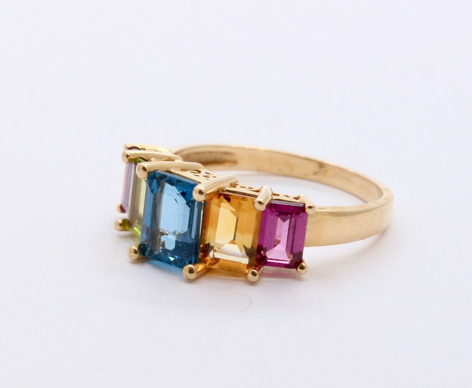 Vintage 14K Multi Stone Cocktail Ring