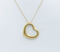 Tiffany and Co Elsa Peretti Floating Heart Pendant and Chain 18K Yellow Gold