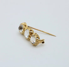 Load image into Gallery viewer, Antique 14K Yellow Gold Three Paste Bar Pin
