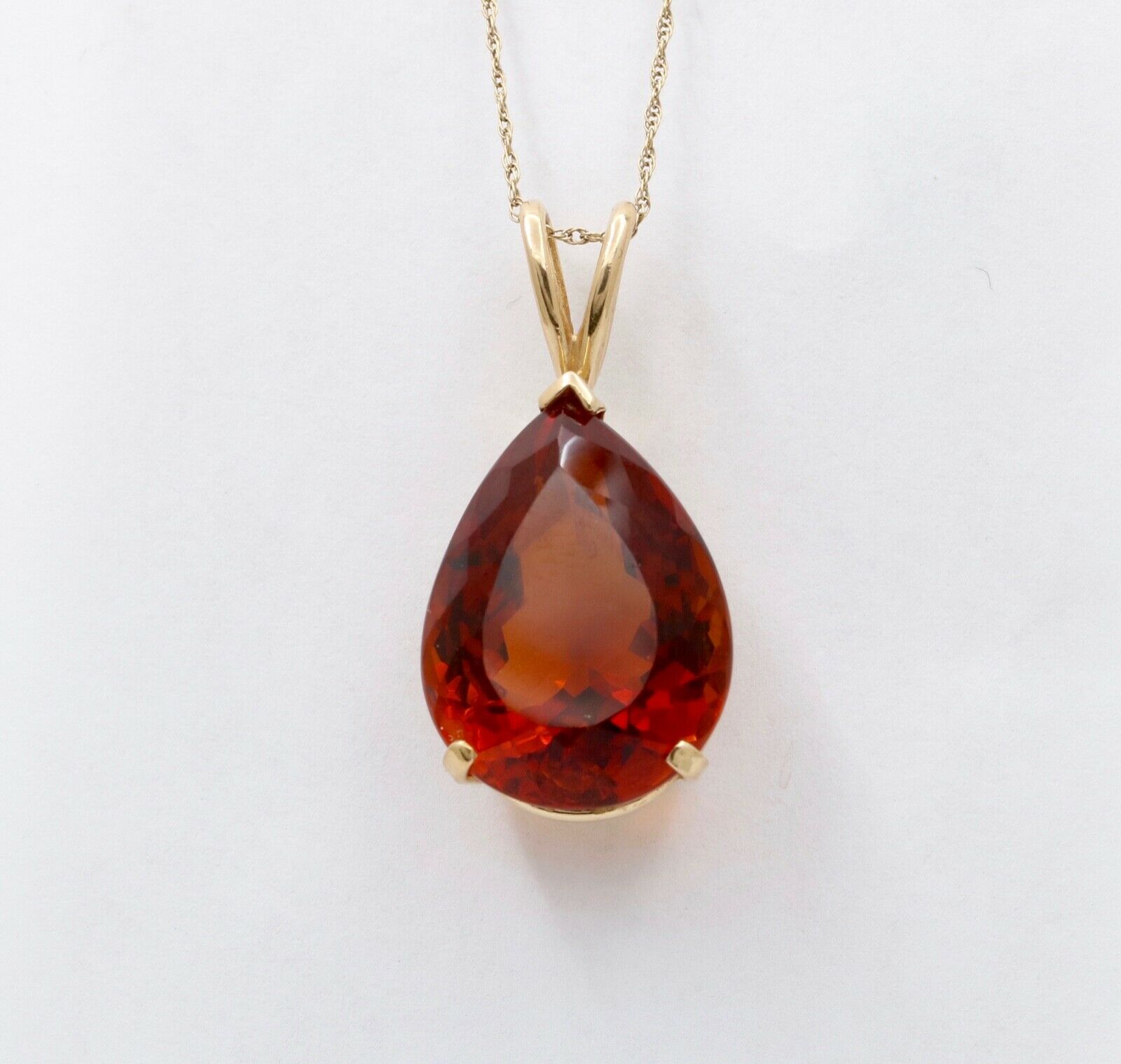 Vintage Madeira Citrine 14K Yellow Gold Pendant