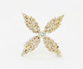 Vintage 14K Yellow Gold Four Leaf 6.50 Carat Diamond Brooch