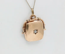 Load image into Gallery viewer, Victorian 14K Yellow Gold Purse Diamond Opening Pendant
