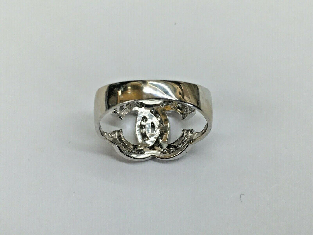 Vintage Ladies Chanel 14K White Gold Diamonds Ring