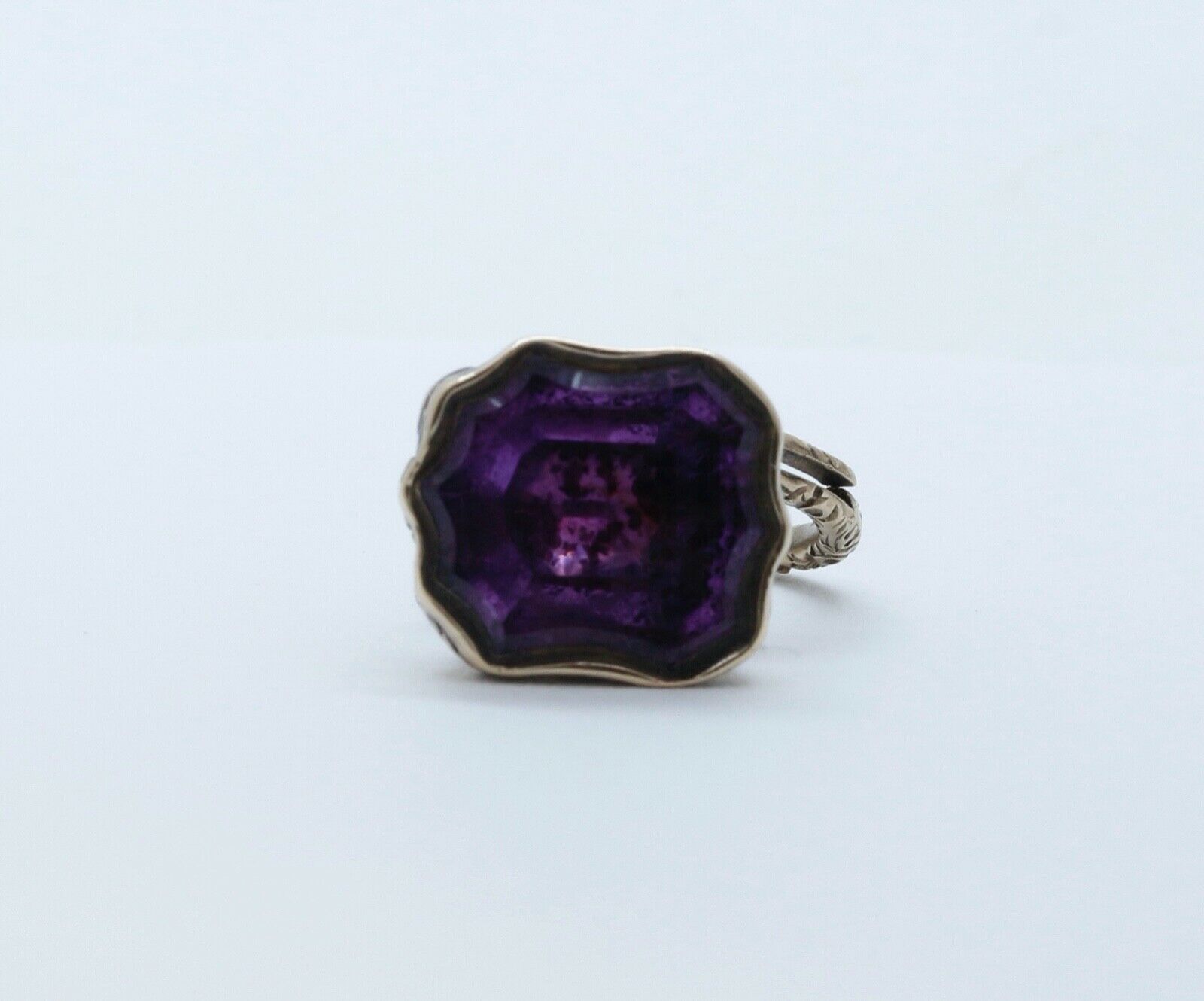 Victorian Amethyst 10K Yellow Gold FOB Charm Pendant