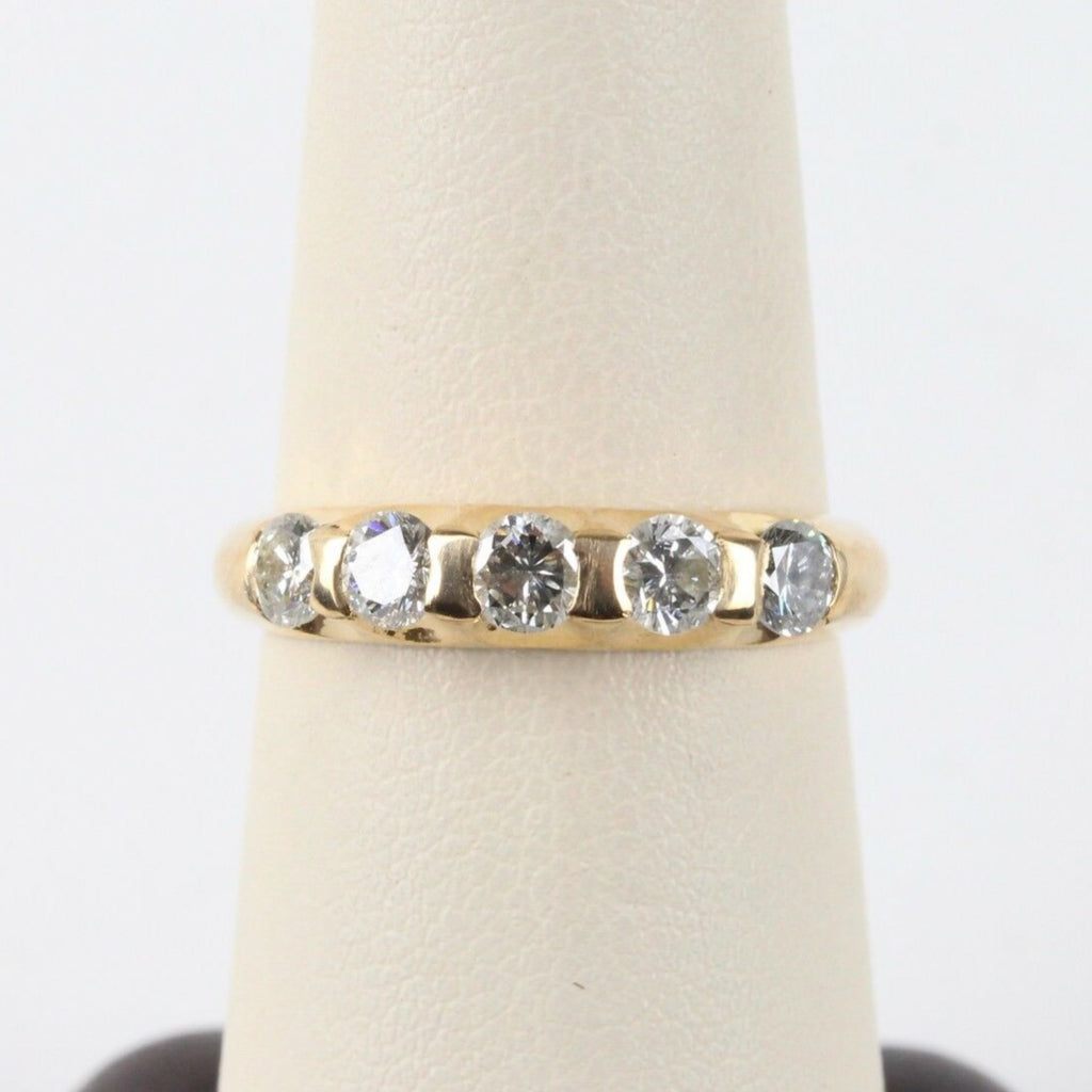 Vintage 1960's Wedding Band with Five Diamonds