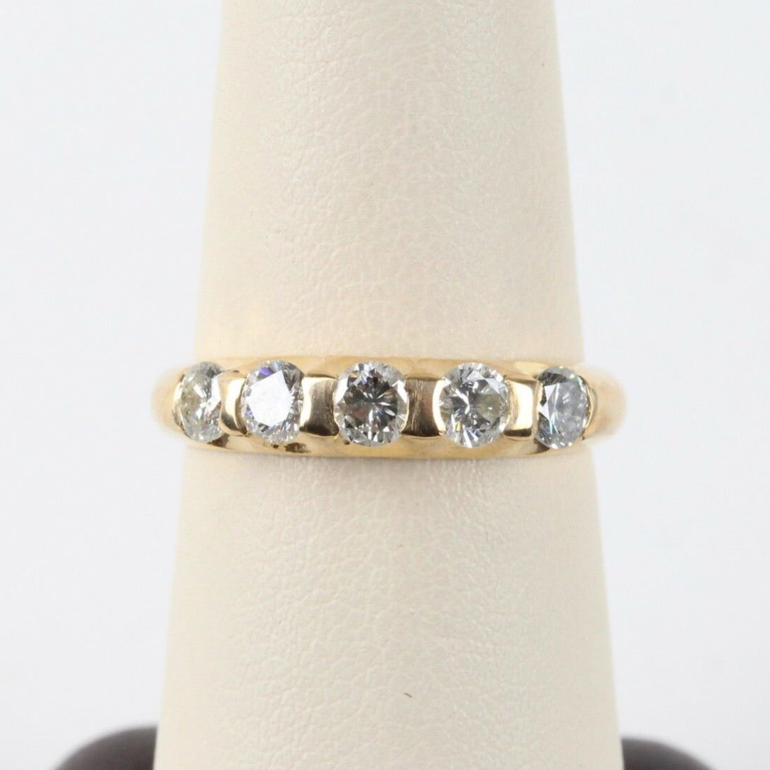 Vintage 1960's Wedding Band with Five Diamonds