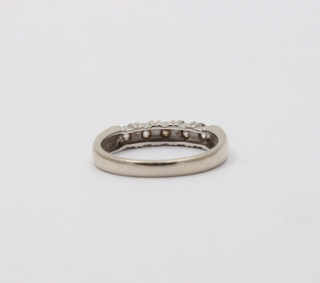 Vintage Diamonds 14k White Gold Wedding Stacking Band